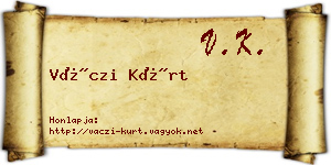 Váczi Kürt névjegykártya